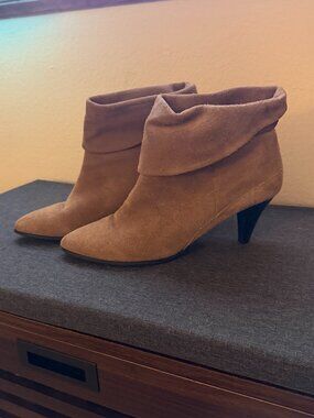 Fall Suede Ankle Booties, Women's Size 9.5